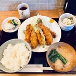 定食 美松 - かきフライ定食