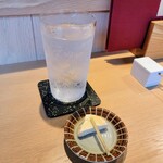 喜わ - 鹿児島県の芋焼酎不二才（ぶにせ）のソーダ割りとあてのクリームチーズ味噌漬け、ソーダ割りは３杯いただきました