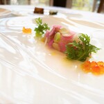 レストラン 桂姫 - シナノユキマスと長芋のタルタル