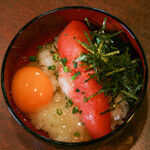 Whole mentaiko with egg and rice