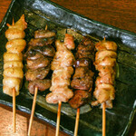 Assorted standard 5 pieces Yakitori (grilled chicken skewers)