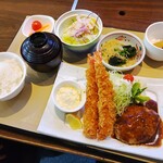 なんどき牧場 - 『海老フライ＆ハンバーグセット　1540円」