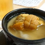 小料理 そらまめ - お通し～海鮮茶碗蒸し…蟹ｰ鮑ｰ銀杏ｰゆりね