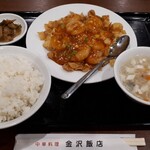 金沢飯店 - エビチリ、ご飯セット