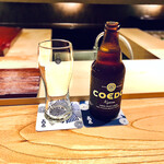 すし 喜邑 - 一杯のビール　ホップがとても効いていました。