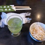 Kissou - 蕎麦茶と大根サラダがデフォルトで出てきます