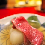 にくの匠 三芳 - サーロインのしゃぶしゃぶとこかぶ。