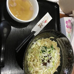 中華食堂 秋 - 汁無し坦々麺とスープ