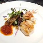 鉄板焼 銀杏 - 鉄板焼 帆立貝と魚