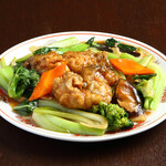 Stir-fried oysters and bok choy