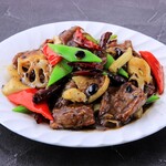 Stir-fried beef and seasonal vegetables