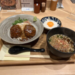 東京とろろそば - ハンバーグ麦とろご飯　半蕎麦セット