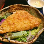 Teishoku Izakaya Kibakubo - ハーフ＆ハーフ定食のアジフライ