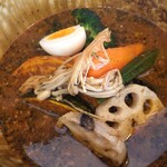 らっきょ＆Star - 季節野菜スープカレーの大盛り(1172円+264円 税込)