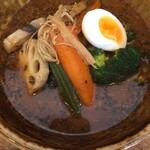 らっきょ＆Star - 季節野菜スープカレーの大盛り(1172円+264円 税込)