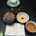 静保庵 小柳 - 夕食のお食事とデザート。