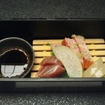 静保庵 小柳 - 夕食の刺身です。
