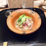 赤坂 詠月 - ◎炊き合わせ　九条葱と和牛しゃぶしゃぶ