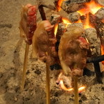 柳家 - 2012.12 うりぼうロースを囲炉裏で焼きます