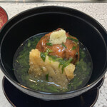 日本料理 TOBIUME - 初冬 龍の頭　芦屋 梭子魚と飛龍頭　飛龍頭と餡の組み合わせが優しい喉通り。