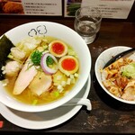 らーめん 鶏喰 - 特製 塩らー麺 & チャーシュー丼