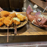 串揚げ屋　福爐 - 食べ終わった後の串入れが可愛い☆