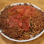 中華料理 帆 - 海老とトマトの両面かた焼きそば　1500円