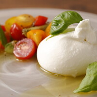 Burrata cheese and tomato caprese
