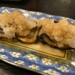 きたの - 牡蠣の串焼きポン酢味(310円)。