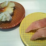 魚べい - 南まぐろ中とろ 110円、お値打ち！貝三昧 160円