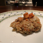 蒼 - 香箱のリゾット。どうまん蟹の内子まで乗せて、濃い〜旨味だけじゃなく、程よいスパイスでバランスよく。