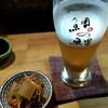 鯛の鯛 - ドリンク写真:生ビールとお通し