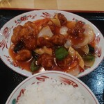 聚香楼 - 酢豚定食ご飯大盛り