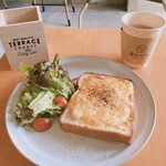 蒲田カフェ - 焼きチーズトースト/カフェオレ