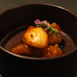 北海道焼肉 北うし - ボタン海老と洋梨キムチ