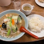 南海飯店 - 五目汁そば＋ライス