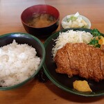 双葉食堂 - 本日の定食 豚ロースカツ750円