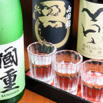 納屋之炭 - 香川の地酒3種飲み比べ