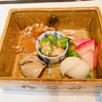 Denenchoufu Washoku Onoda - 河豚皮の煮凝り＆牡蠣佃煮