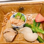 Denenchoufu Washoku Onoda - あやめ蕪の酢漬け＆百合根の白煮