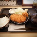 松乃家 - ロースかつ定食+カキフライ（単品）