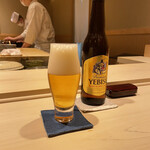 すし宮川  - エビス中瓶