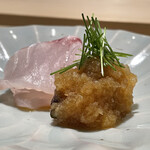 すし宮川  - マハタ昆布〆おろしポン酢