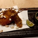 鴨料理 風月 - ＜揚物＞鴨のミートコロッケと松茸フライ