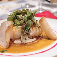 モナリザ 恵比寿店 - Dec, 2012　手長海老のポワレ　里芋のクレープ添え　ソース・アメリケーヌ