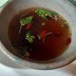 スパイスハウス ペペ - 薬膳スープは黒酢の酸味と生姜の香りが。