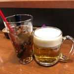 スパイスバザール アチャカナ - 【ジンジャーエール(辛口)】360円　【生ビール　ハートランド】600円