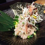 鶏と魚と炭火焼き 燈 - なめろう780円