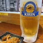 駅の串揚げ家 - 東北DC応援セットで生ビールから