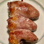 オオクサ - ということでおねだりしたら博多地鶏のハツを焼いてくれました